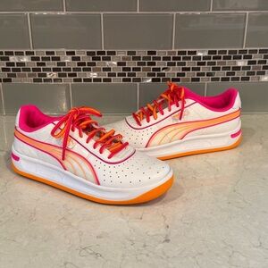 Puma GV Special x Dunkin’ Donuts White Sneakers with Pink & Orange Accents - 7.5